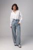 Подовжена жіноча сорочка в стилі oversize - 05213 біла