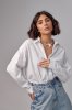 Подовжена жіноча сорочка в стилі oversize - 05213 біла