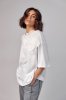 Подовжена футболка oversize з об'ємною квіткою - 12378 біла