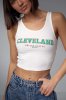 Трикотажний топ у рубчик з принтом Cleveland - 13195