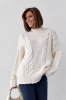 В'язаний светр із косами oversize 231198 кремовий