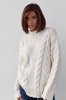 В'язаний светр із косами oversize 231198 кремовий