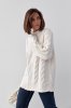 В'язаний светр із косами oversize 231198 кремовий