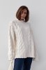 В'язаний светр із косами oversize 231198 кремовий