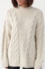 В'язаний светр з косами oversize 231198 бежевий