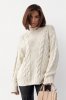 В'язаний светр з косами oversize 231198 бежевий
