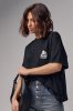 Жіноча футболка oversize з вишивкою 241023 чорна