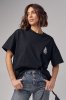 Жіноча футболка oversize з вишивкою 241023 чорна