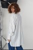 Удлиненная рубашка oversize в полоску - 3304 белый