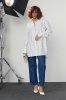 Удлиненная рубашка oversize в полоску - 3304 белый