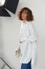 Удлиненная рубашка oversize в полоску - 3304 белый