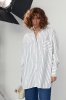 Удлиненная рубашка oversize в полоску - 3304 белый
