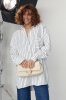 Удлиненная рубашка oversize в полоску - 3304 белый