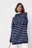 Туніка в смужку oversize 5376 темно-синій