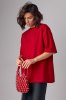 Базова однотонна футболка oversize - 82793 червона