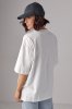 Базова однотонна футболка oversize - 82793 молочна
