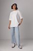 Базова однотонна футболка oversize - 82793 молочна