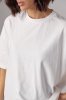 Базова однотонна футболка oversize - 82793 молочна