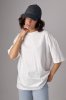 Базова однотонна футболка oversize - 82793 молочна