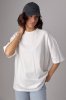 Базова однотонна футболка oversize - 82793 молочна
