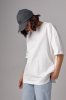 Базова однотонна футболка oversize - 82793 молочна