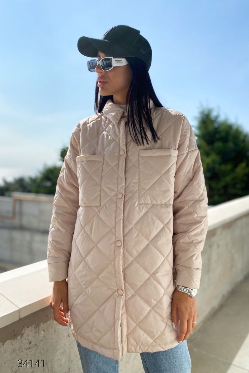 Стеганна куртка 34141 бежевий