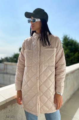 Стеганна куртка 34141 бежевий