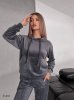 Костюм велюровий жіночий 41491 темно-сірий