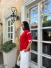 Костюм жіночий з бантиками 43296 червоний