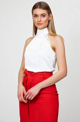 Шовкова блуза 21221 білий